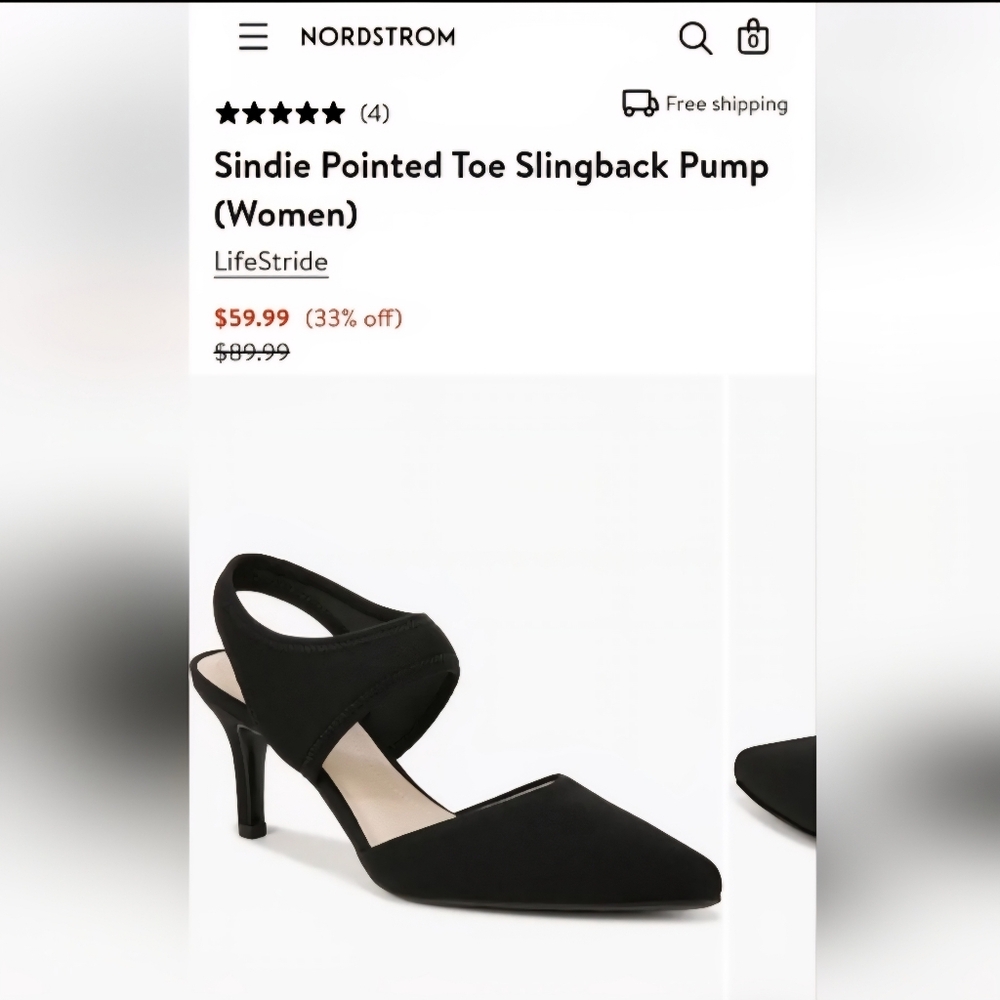 ✨️LIKE NEW✨️ LifeStride Elegant Black Pointed Toe Heels - Picture 9 of 10